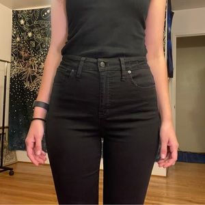 Madewell 29T “Curvy” Black Skinny Jeans
